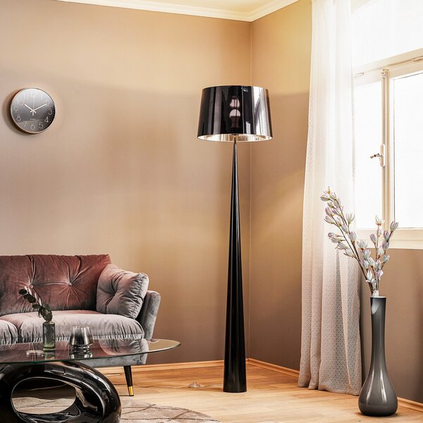 Aluminor Totem LS lampadar cu finisaj cromat, negru, Negru, Camera de zi / sufragerie, Metal, Modern