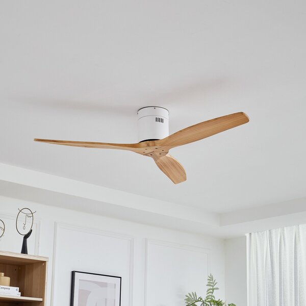 Lucande Ventilator de tavan Vindur, alb, din lemn, DC, silențios, Lemn, Camera de zi / sufragerie, Metal, Modern