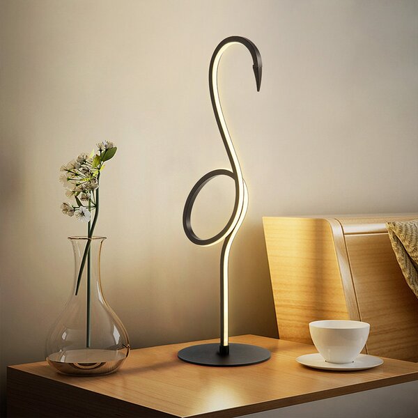 Elstead Lampă de masă Flamingo LED, negru, metal, înălțime 50 cm, Negru, Camera de zi / sufragerie, Metal, Design