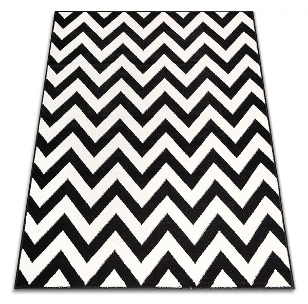 Covor Sufragerie, Model BlackWhite 18001, Alb Negru 160x230