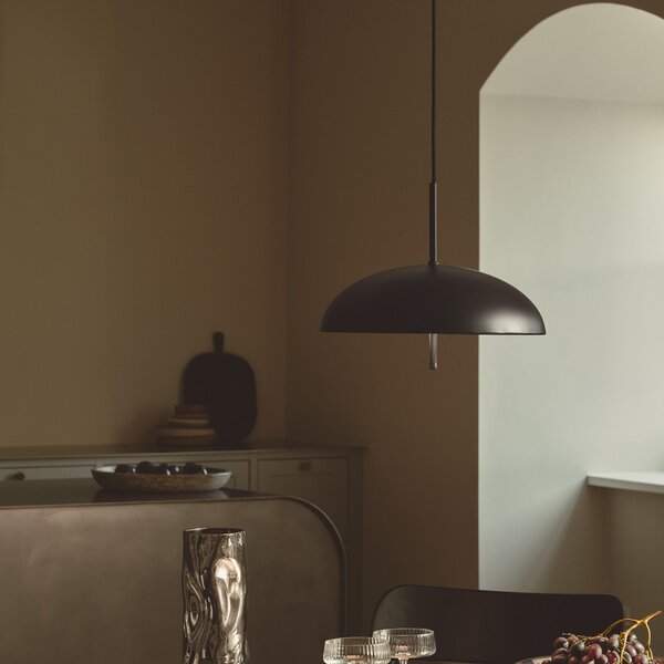 DFTP by Nordlux Lampă suspendată Versale, negru, Ø 35 cm, metal, 2 x E27, reglabil, Negru, Camera de zi / sufragerie, Metal, Scandinavă