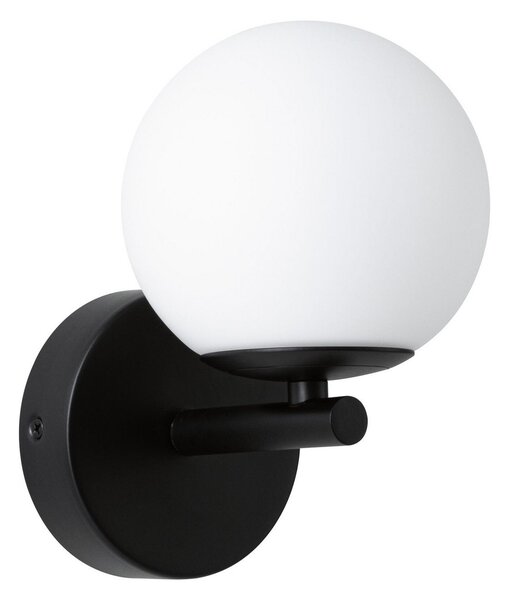 Paulmann Gove Aplică de perete LED IP44, negru/alb, alb cald, Negru, Camera de zi / sufragerie, Sticlă, Modern, glob