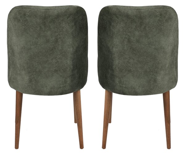 Set 2 scaune Dafne (Nuc + Verde închis). 1073152