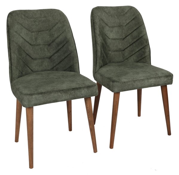 Set 2 scaune Dafne (Nuc + Verde închis). 1073152