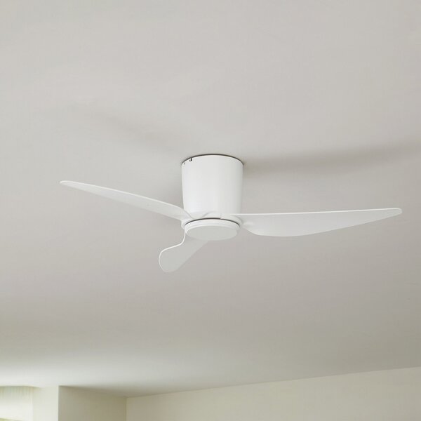 Lindby Ventilator de tavan Aulo, alb, DC, silențios, Ø 123 cm, Alb, Camera de zi / sufragerie, Metal, Modern