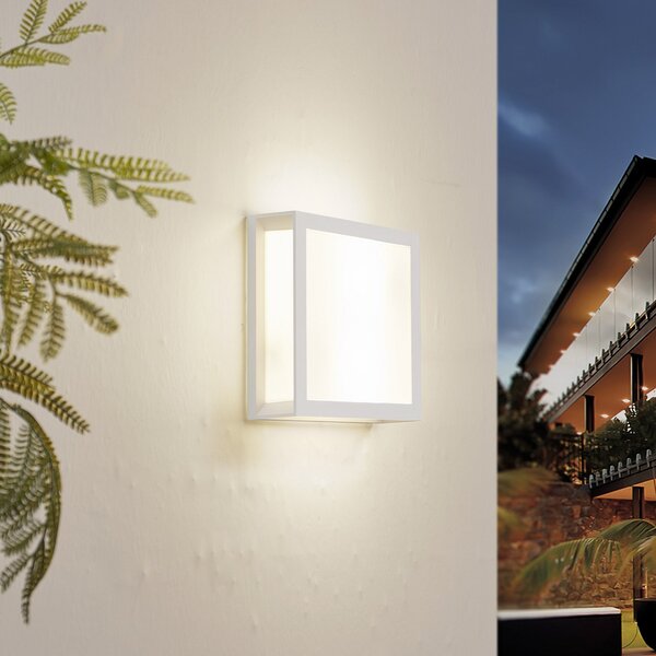 Lindby Lampa de exterior Sivana, albă, aluminiu, 26 cm x cm, reglabil, Alb, Plastic, Modern