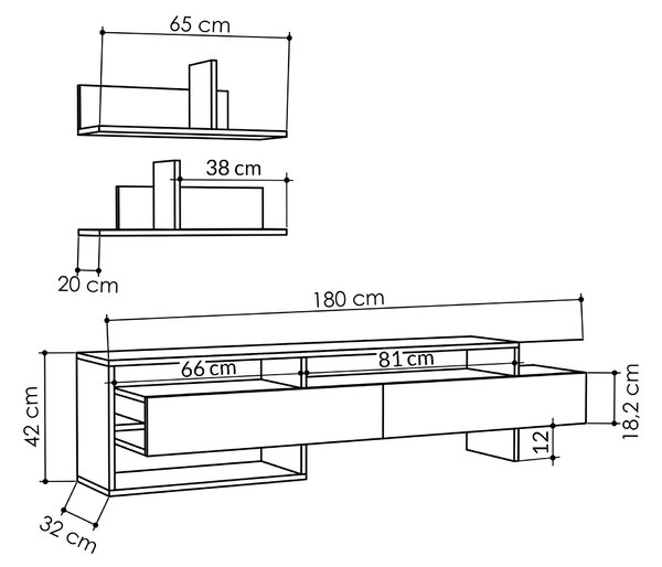 Mobilier living Gama (Antracit). 1071784