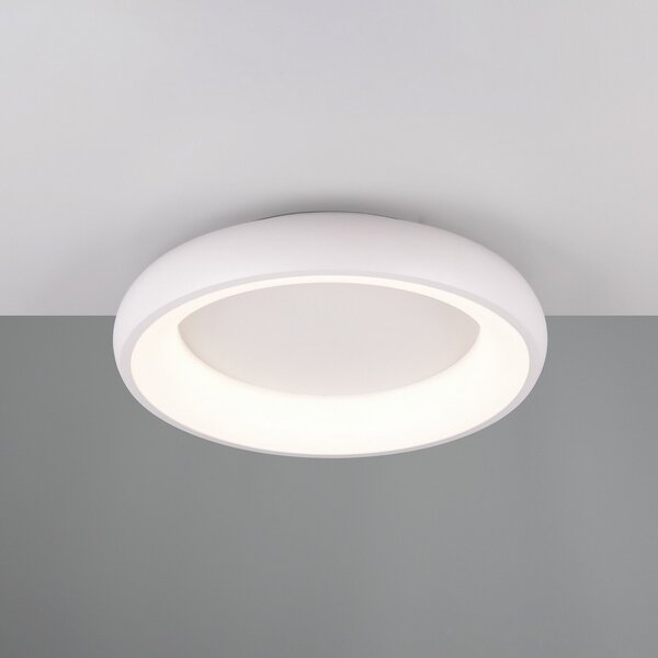 Trio Lighting Plafonieră LED Cardona, Ø 46,5 cm, alb mat, metal, CCT, reglabil, Alb, Camera de zi / sufragerie, Metal, Modern