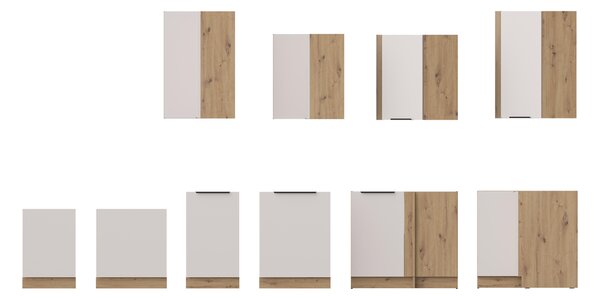 Dulap bucătărie alimente Sayla 60 DPM-210 2F (cashmir + Stejar artisan). 1121448