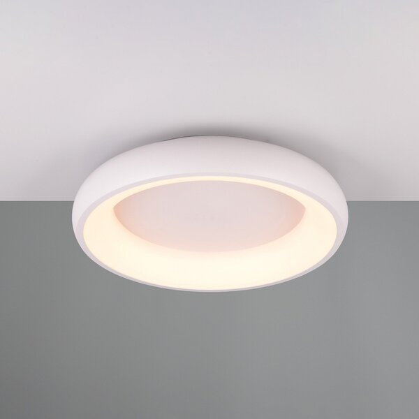 Trio Lighting Plafonieră LED Cardona, Ø 46,5 cm, alb mat, metal, CCT, reglabil, Alb, Camera de zi / sufragerie, Metal, Modern