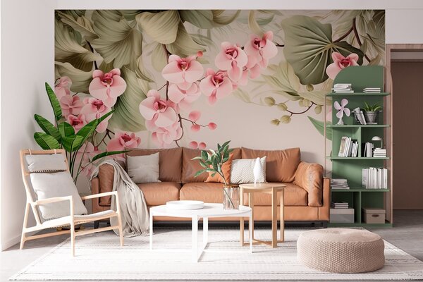 Tapet Orhidee, flori suspendate, Fototapet Flori, w05619 : Uwalls.ro