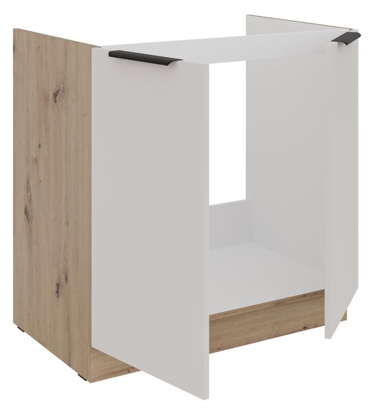 Dulap bucătărie sub chiuvetă Sayla 80 ZL 2F BB (cashmir + stejar artisan). 1121405