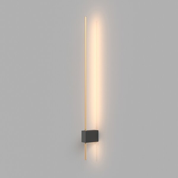 Maytoni Aplică de perete cu LED Pars, 62,3 cm, negru/galben, aluminiu, Negru, Camera de zi / sufragerie, Aluminiu, Modern