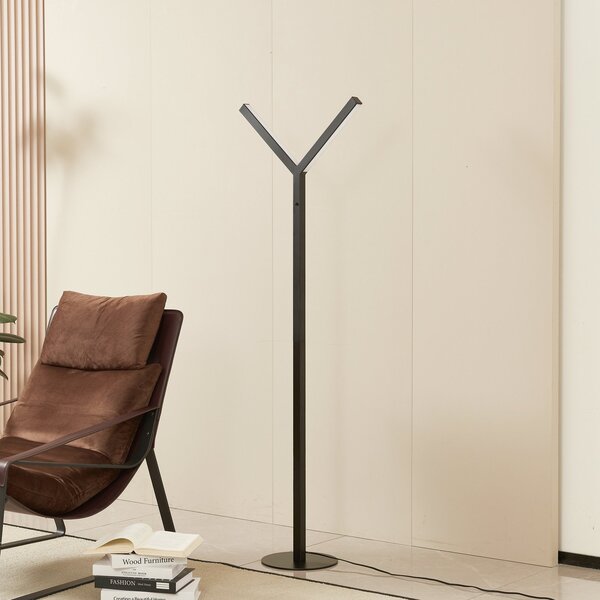 Lucande Lampadar LED Ilian, negru, metal, CCT, dimabil, reglabil, Negru, Camera de zi / sufragerie, Metal, Modern