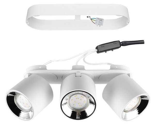 Trio Lighting Guayana plafonieră GU10 3 becuri alb, Alb, Camera de zi / sufragerie, Metal, Modern, Plafon cu flacără multiplă