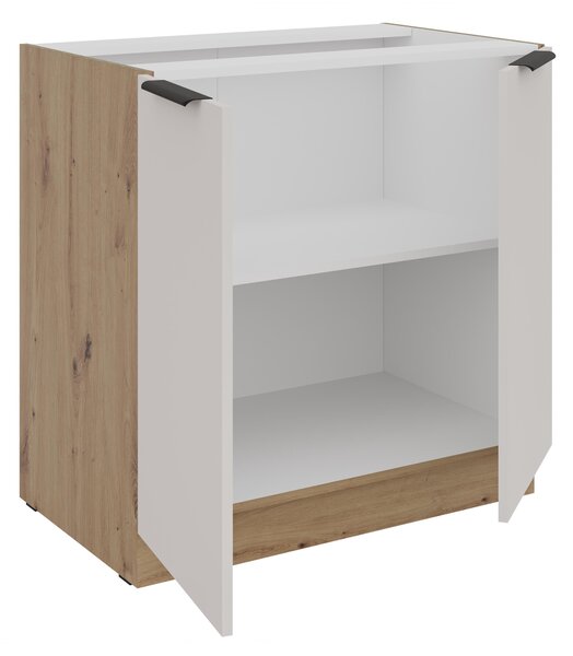 Dulap inferior de bucătărie Sayla 80 D 2F BB (cashmir + Stejar artisan). 1121407