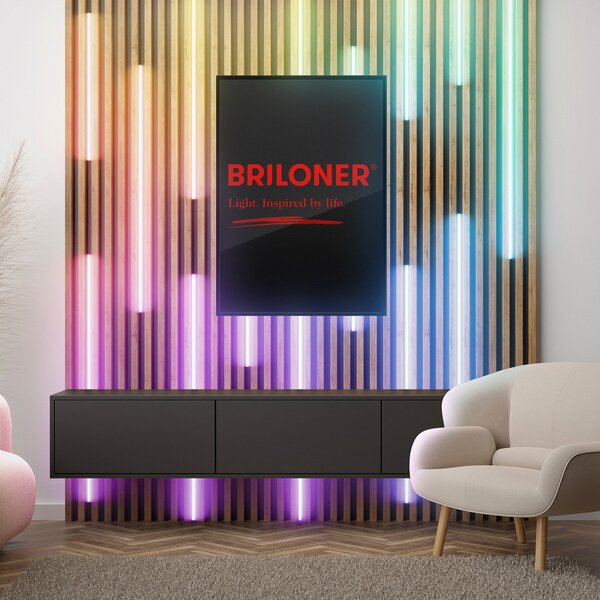 Briloner Bandă LED Pimp your panel, set de pornire, RGBW, lungime 2,6 m, reglabil, Alb, Camera de zi / sufragerie, Plastic