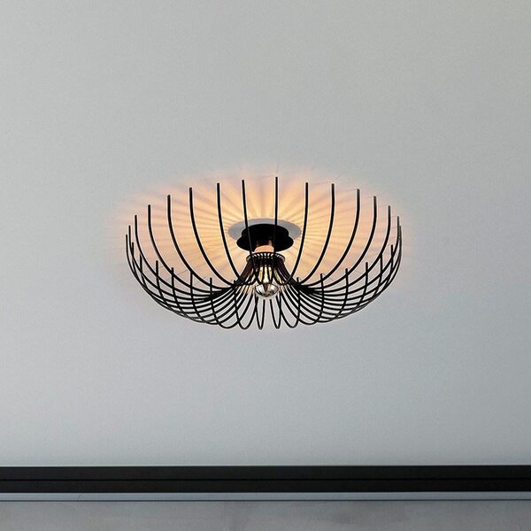 Opviq Plafonieră Aspendos N-639, negru, metal, Ø 56 cm, reglabil, Negru, Camera de zi / sufragerie, Metal, Modern