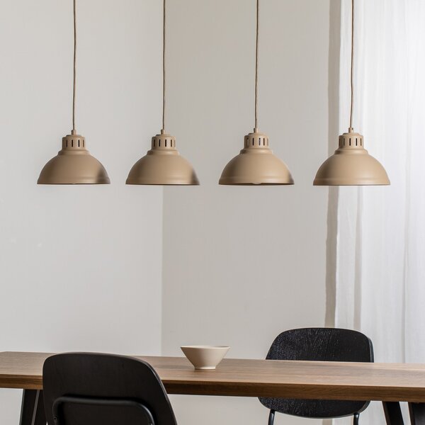 Luminex Suspensie Sven, 4 lumini, bej, oțel, reglabil, Bej, Camera de zi / sufragerie, Metal, Design industrial