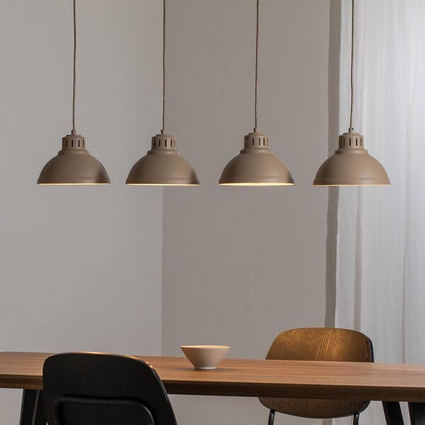 Luminex Suspensie Sven, 4 lumini, bej, oțel, reglabil, Bej, Camera de zi / sufragerie, Metal, Design industrial
