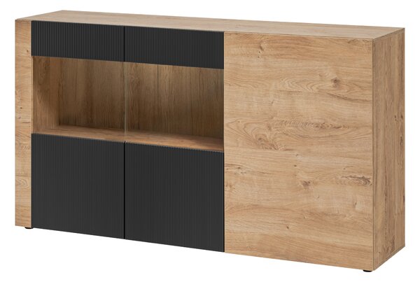 Vitrină Aruno AR SB (Stejar ribbeck + Negru) (cu iluminat). 1124140