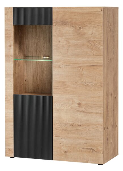 Vitrină Aruno AR WSN (Stejar ribbeck + Negru) (cu iluminat). 1124136