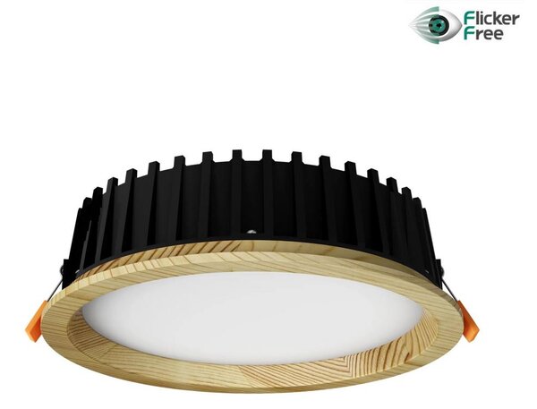 Corp de iluminat LED încastrat RONDO LED/12W/230V 3000K d. 20 cm lemn masiv pin APLED