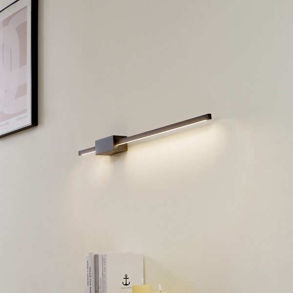 Lucande Aplică de perete LED Skaila, negru, lungime 90 cm, 3.000 K, Negru, Camera de zi / sufragerie, Aluminiu, Modern