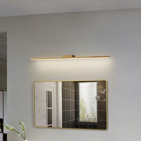 Lucande LED lampă oglindă Kivana, cupru, metal, 90 cm, IP44, Cupru, Baie, Aluminiu, Modern