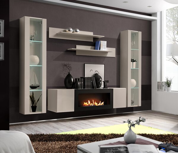 Mobilier living Ferryhill CC FY M2 (Cashmir) (cu iluminat) (cu bioșemineu). 1124192