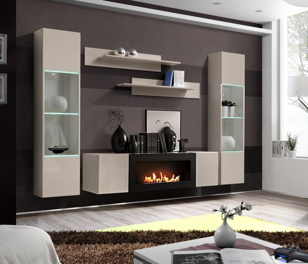 Mobilier living Ferryhill CC FY M3 (Cashmir) (cu iluminat) (cu bioșemineu). 1124193