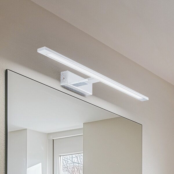 TK Lighting Aplică de perete Gallery LED, cromată, metal lățime 62 cm IP44, Metalic, Baie, Metal, Modern, Soclu de perete jos