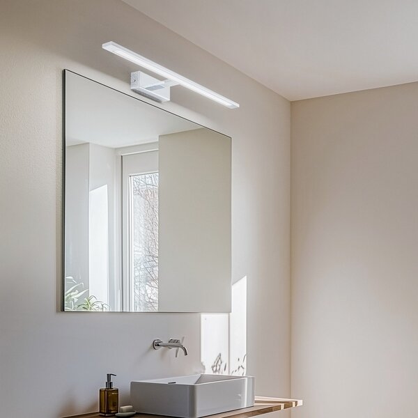 TK Lighting Aplică de perete Gallery LED, cromată, metal lățime 62 cm IP44, Metalic, Baie, Metal, Modern, Soclu de perete jos
