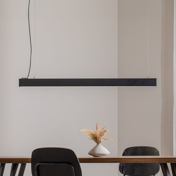 TK Lighting Lampă suspendată Luxe LED, negru Lungime 112,5 cm Metal 4.000 K, Negru, Camera de zi / sufragerie, Metal, Modern
