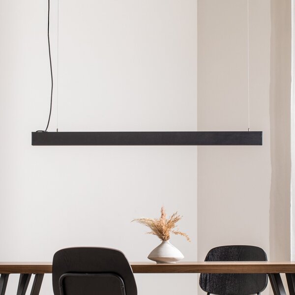 TK Lighting Lampă suspendată Luxe LED, negru Lungime 112,5 cm Metal 4.000 K, Negru, Camera de zi / sufragerie, Metal, Modern