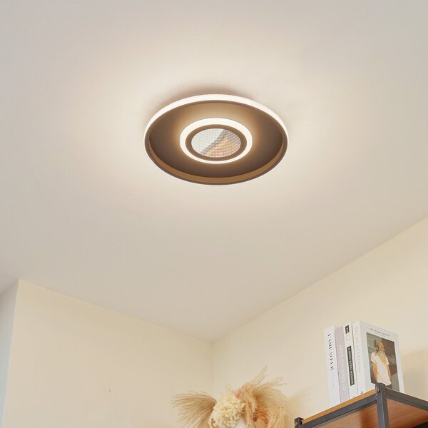 Lindby LED plafonieră Selian, dimabil, Infinity Tunnel, reglabil, Negru, Camera de zi / sufragerie, Metal, Modern