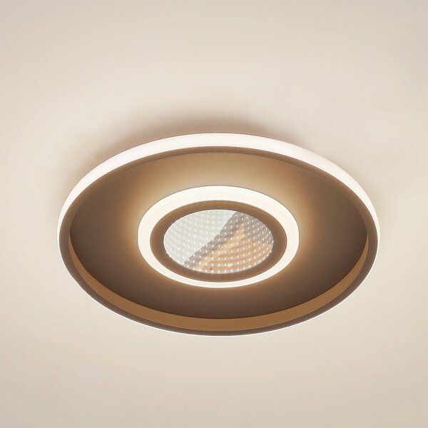 Lindby LED plafonieră Selian, dimabil, Infinity Tunnel, reglabil, Negru, Camera de zi / sufragerie, Metal, Modern