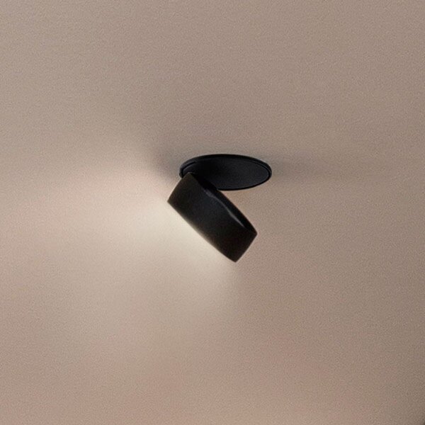 Egger Licht Clippo EP spot LED încastrat, negru, 3.000K, reglabil, Negru, Studiu / Birou, Metal, Modern