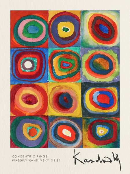 Artă imprimată Concentric Rings - Wassily Kandinsky, (30 x 40 cm)