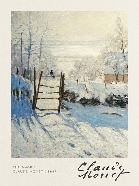 Artă imprimată The Magpie - Claude Monet, (30 x 40 cm)