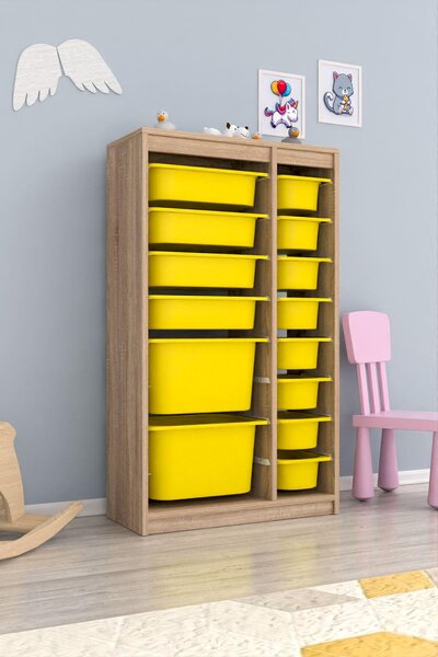 Organizator jucării Dremonka 6 (Stejar sonoma + galben). 1124300
