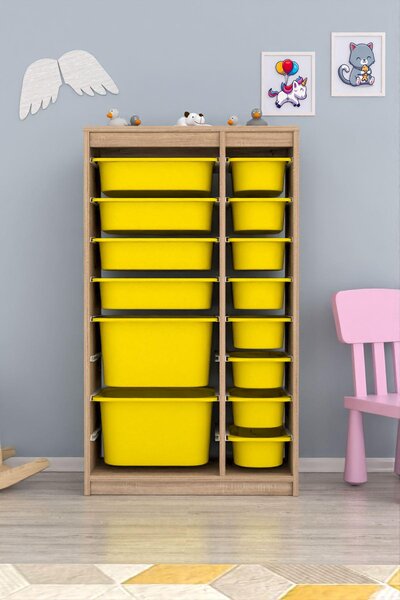 Organizator jucării Dremonka 6 (Stejar sonoma + galben). 1124300