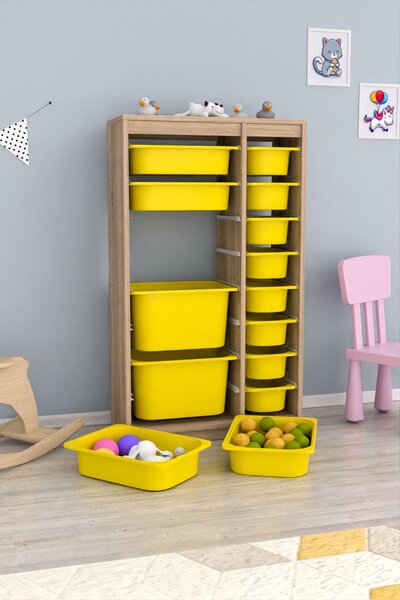 Organizator jucării Dremonka 6 (Stejar sonoma + galben). 1124300