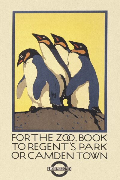 Reproducere Vintage London Zoo Poster (Featuring Penguins), (26.7 x 40 cm)
