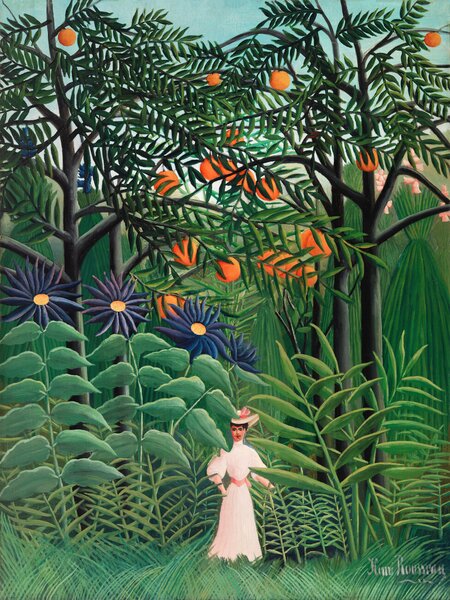 Artă imprimată Walking in the Exotic Forest - Henri Rousseau, (30 x 40 cm)