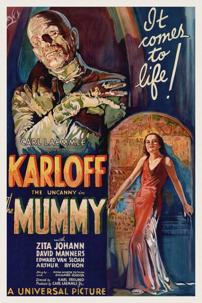 Reproducere The Mummy (Vintage Cinema / Retro Movie Theatre Poster / Horror & Sci-Fi), (26.7 x 40 cm)