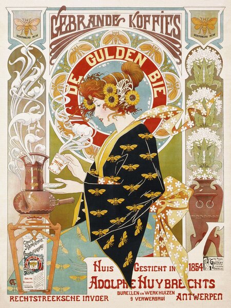 Reproducere Coffee Shop Advert (Art Nouveau Café) - Alphonse Mucha, (30 x 40 cm)