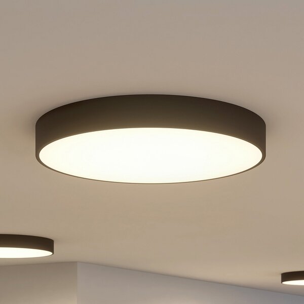 Arcchio plafonieră LED Noabelle, Ø 80 cm, negru, metal, reglabil, Negru, Bucătărie, Metal, Modern