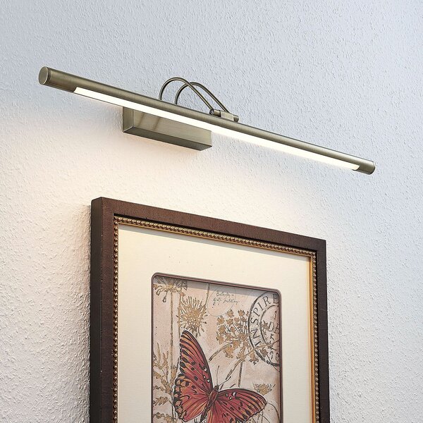 Lindby Mailine aplică tablou LED cu comutator, alamă, Bronz / Alamă Veche, Camera de zi / sufragerie, Metal, Modern
