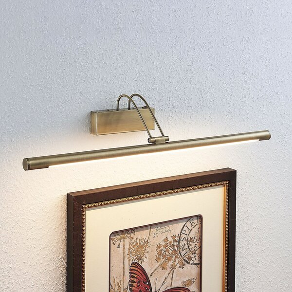 Lindby Mailine aplică tablou LED cu comutator, alamă, Bronz / Alamă Veche, Camera de zi / sufragerie, Metal, Modern